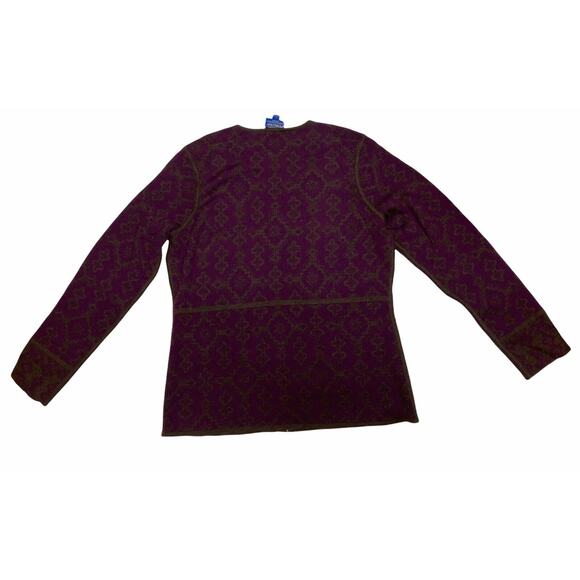 Pendleton 100% Merino Wool Full Zip Sweater Jacket Size L Large Vintage Purple - Picture 5 of 5